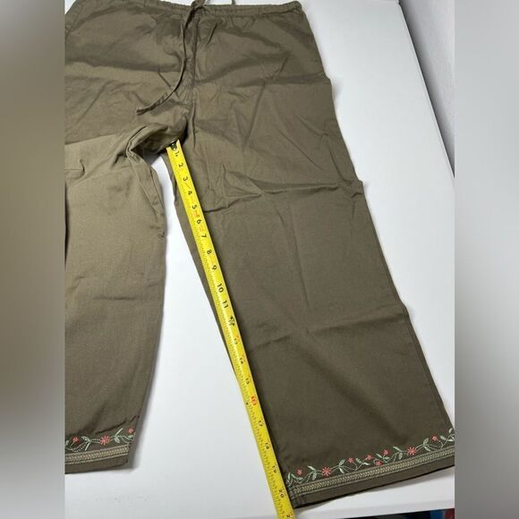 PARA Y2K Vintage Gasoline Embroidered Capri Cotton Bohemian Size 12 - Picture 9 of 14